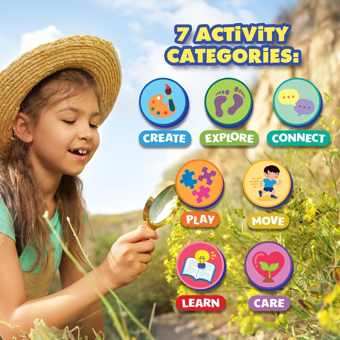 ThinkPsych WonderDeck - 154 Independent Activities for Kids | Educational Card Deck | STEM - Science, Creative Arts & Movement Play | Gift for Boys & Girls | Boredom Buster