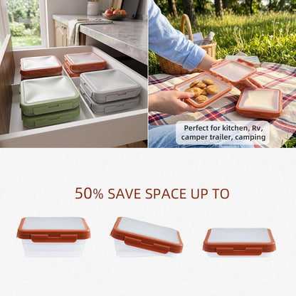 Reusable Silicone Food Storage Container with Lid Avocado Saver(6.5 cups/0.4 gal), Onion Keeper, Silicone Kitchen Organizers for Fridge