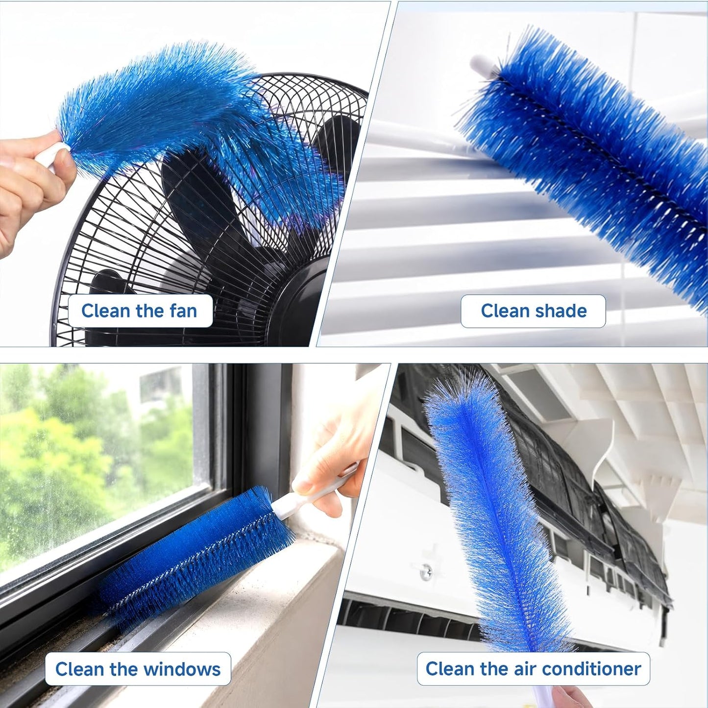 Fan Cleaning Brush, CN1ST 2PCS Brush Reusable Removes Dirt from Fans, Air Conditioning, Home, Car Vents Curtain