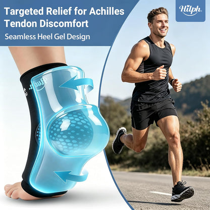 Hilph Foot Ankle Ice Pack Sleeve with Massage Ball for Plantar Fasciitis | Double Gel Heel Coverage, FSA Eligible, Cold Therapy Sock, Achilles Tendonitis, Heel Spur, Swelling, Sore Feet Pain Relief