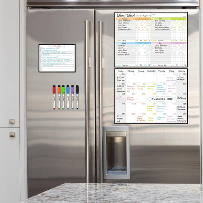 JJPRO Magnetic Dry Erase Chore Chart Set for Fridge-Used for Multiple Kids-One Chore Chart and Two Bonus Dry Erase Pad/Grocery Boards-Behavior Chart for Multiple Kids