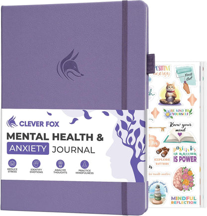 Clever Fox Mental Health & Anxiety Journal CBT Prompts 5.8x8.3 Lavender