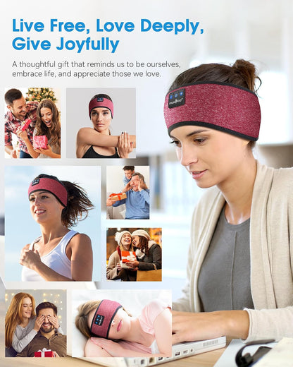 MUSICOZY Sleep Headphones Bluetooth Headband Headphones for Side Sleepers | Sleeping Headbands Wireless Sports Earphones Sweat Resistant Earbuds for Workout Running Cool Gadgets Unique Gifts for Women