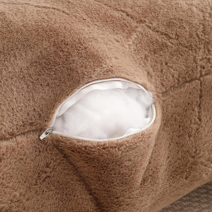 Reading Pillow with Arms for Sitting in Bed,Backrest,White Flannel,M | 17" Backrest Supports Back for College Students,Elbows & Forearms for Dorm Reading,Gaming,Watching TV
