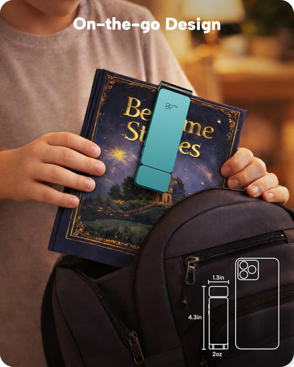 86lux Book Light, Rechargeable Clip-On LED Reading Light for Bed | 3 Color Temperatures with Stepless Dimming, Ultralight Bookmark Design for Book Lovers, Grey