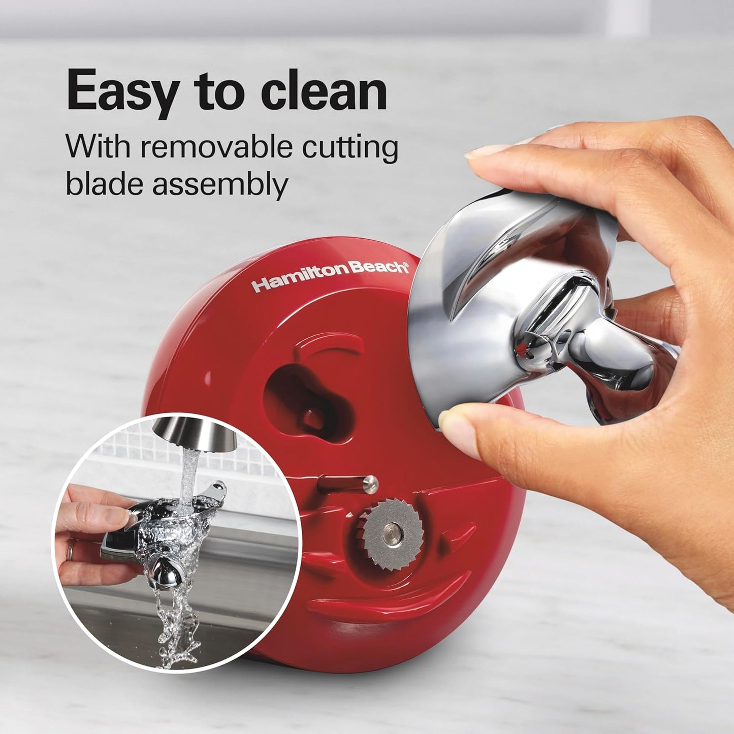 Hamilton Beach Walk 'n Cut Hands-Free Cordless Electric Can Opener | Automatic & Hand-Free | Rechargeable | Opens Any Size Can |Easy Clean Removable Blade | Black | 76501G