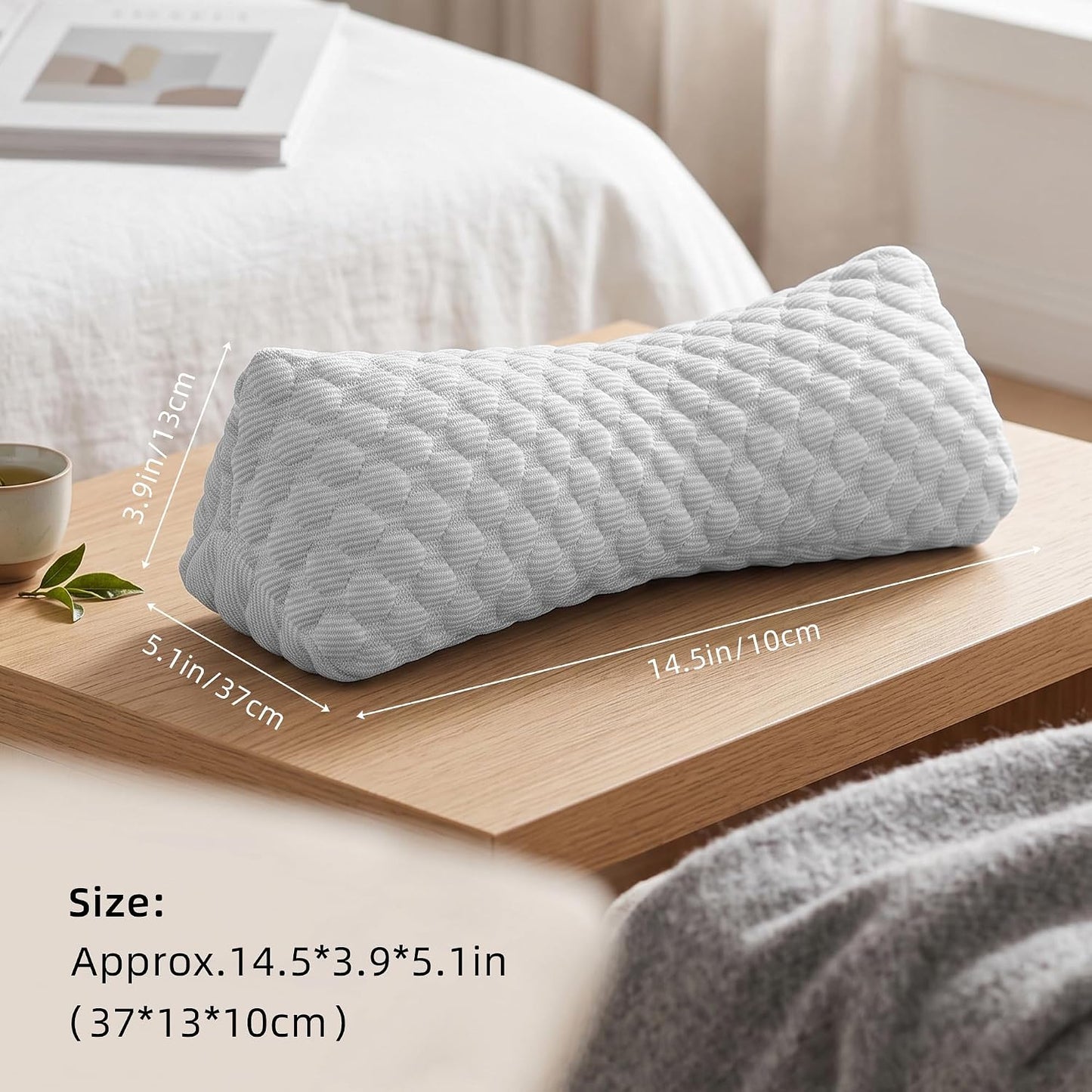 Buckwheat Cervical Pillow, Adjustable Neck Support Pillow for Sleeping, Organic Buckwheat Hull Pillow, Firm Breathable Neck Roll Pillow with Removable Cover for Back and Side Sleepers