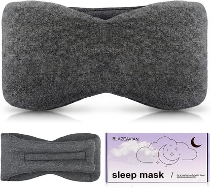 Sleep Mask for Women and Men, Soft Modal Blackout Eye Mask with Ear Coverage, Zero Pressure Blindfold for Side Sleepers, Adjustable Strap, Travel Essentials