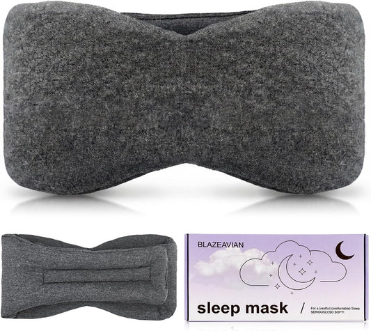 Sleep Mask for Women and Men, Soft Modal Blackout Eye Mask with Ear Coverage, Zero Pressure Blindfold for Side Sleepers, Adjustable Strap, Travel Essentials