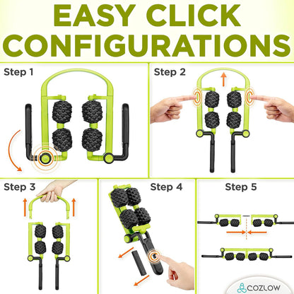 COZLOW Dual Sided Muscle Roller - Cellulite Massager for Arms and Legs - Flexible Massage Tool - Effective Sculpting Massage for Thighs, Butt