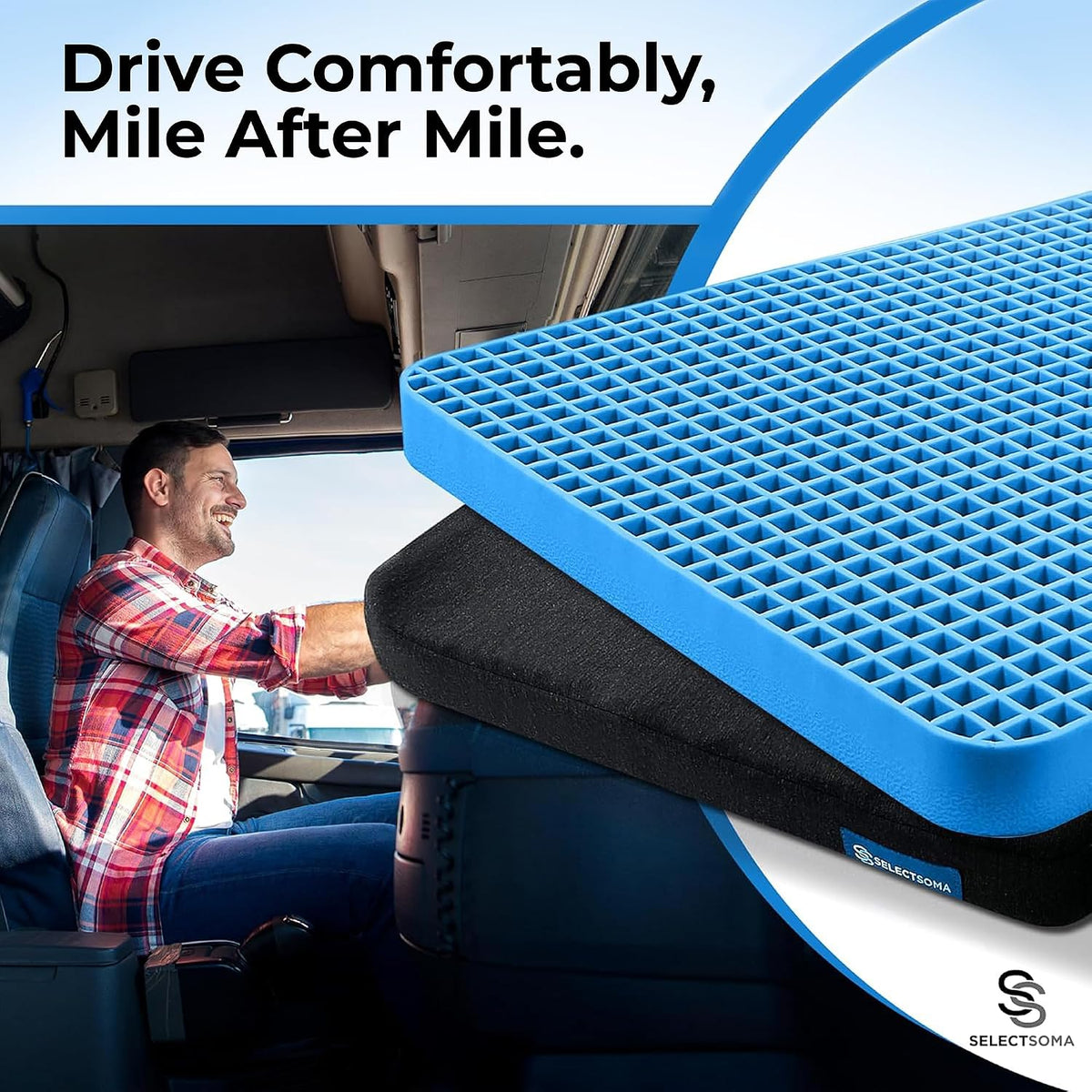 Gel Seat Cushion for Long Sitting, Pressure Relief for Tailbone and Back