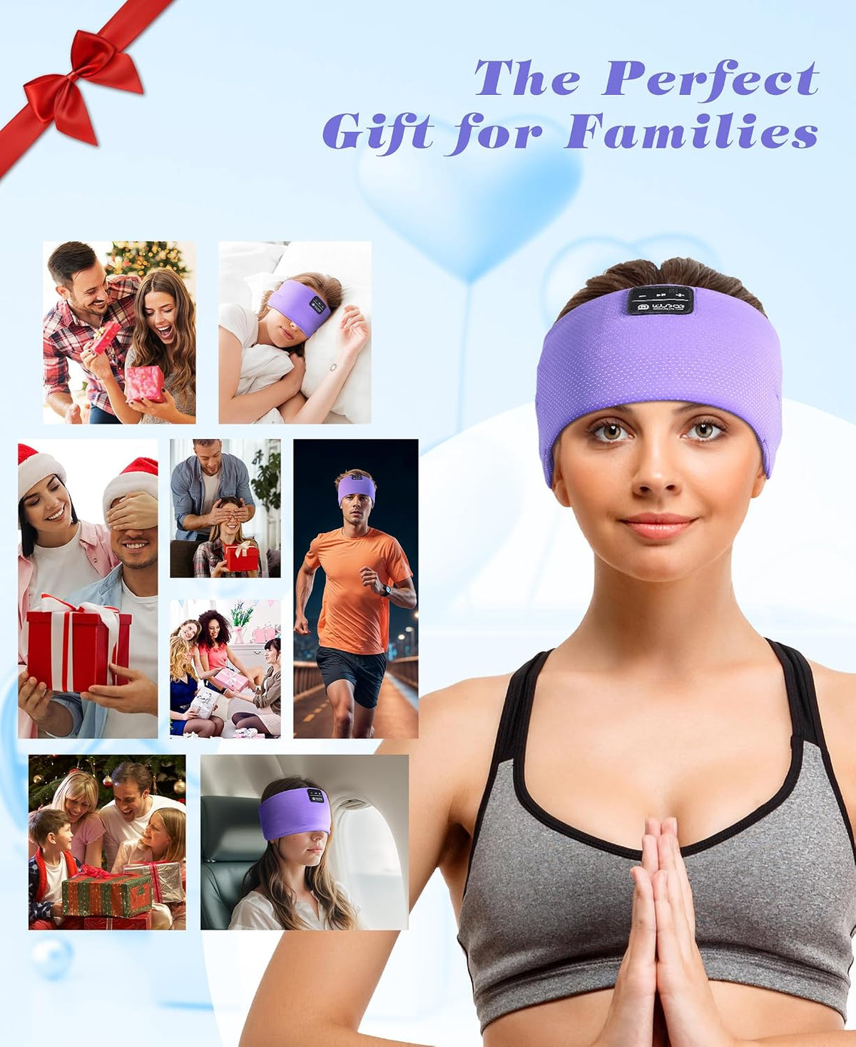 LOVE EYE Wireless Bluetooth 5.4 Sleep Headband Headphones for Side Sleeper