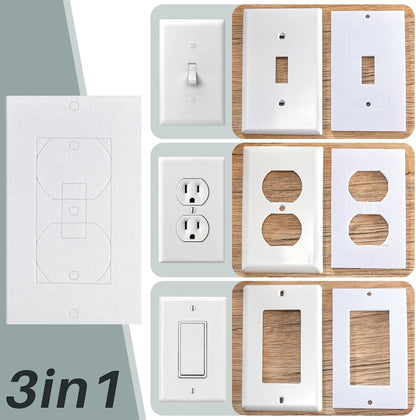 30 Pieces Wall Plate Insulation Gasket Wall Gasket Replacement Outlet Insulation Pads White Weatherproof Insulating Foam Switch Sealer for Outlets One Double Triple Gang Switches