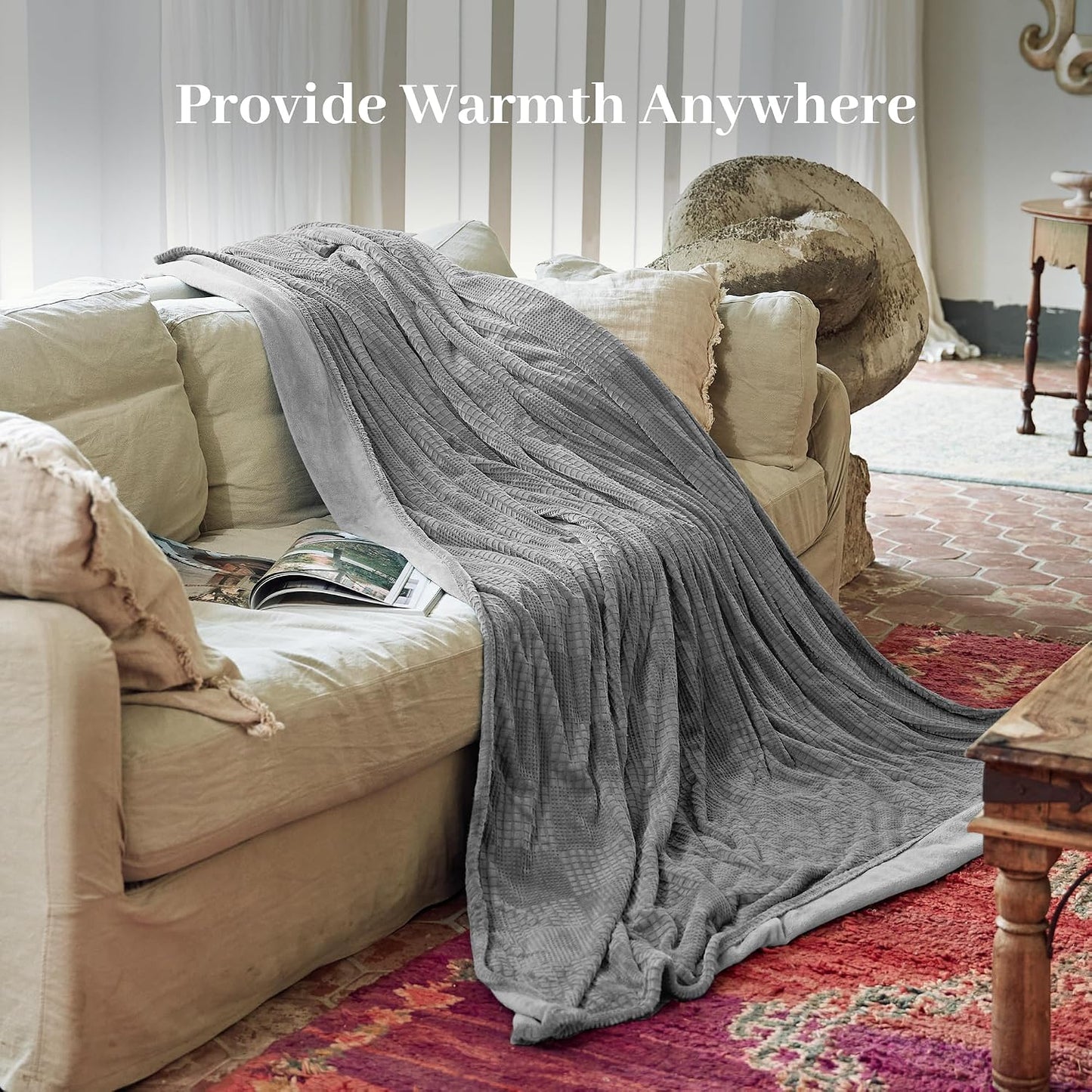 Texciting Heated Blanket 50X60,Soft Electric Blanket,ETL Certified,Grey | Heating Levels,Auto-Off Function,Heated Throw Blanket for Bed,Machine Washable,Gifts for Woman