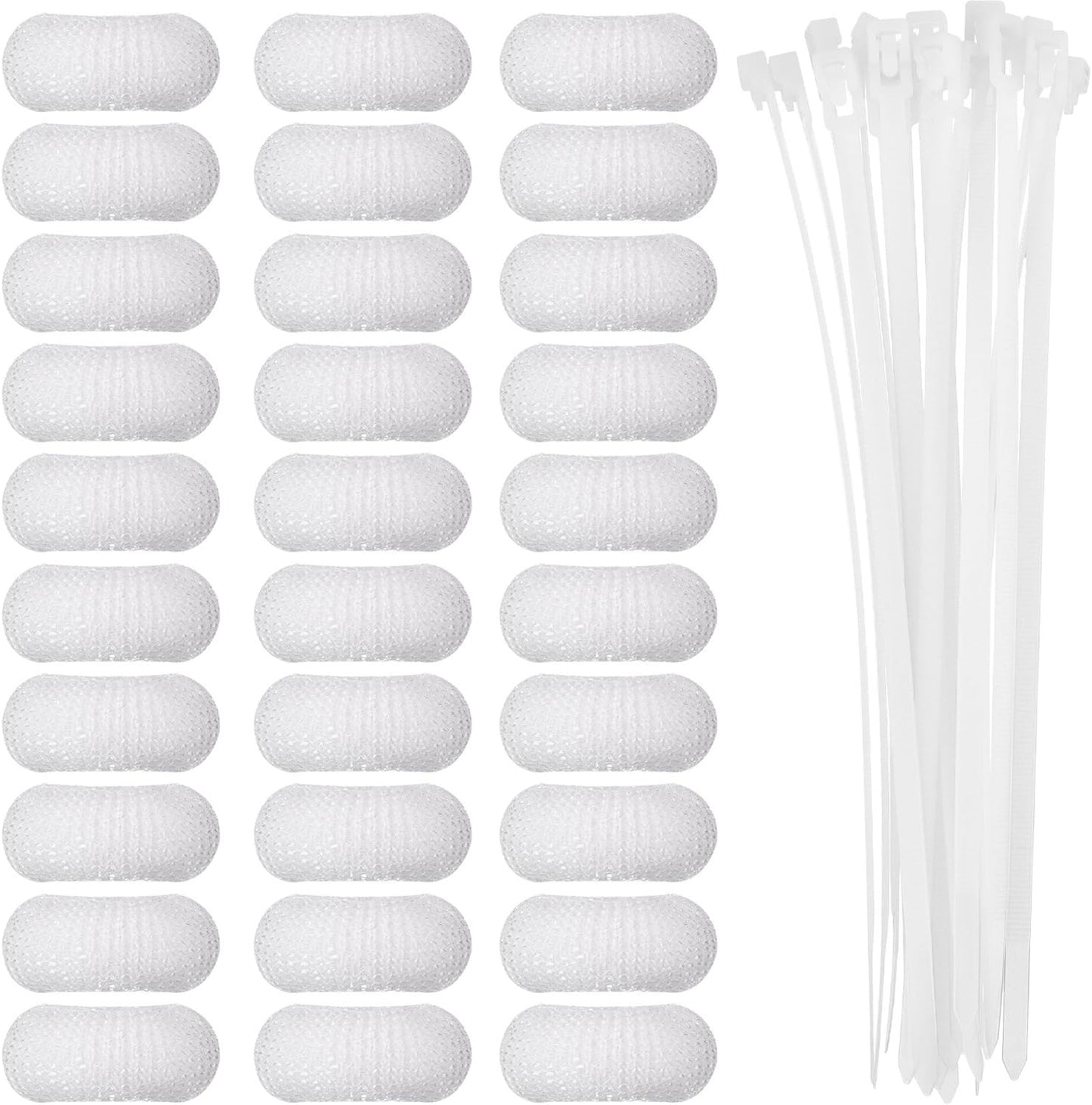Sumind 30 Pack Nylon Lint Trap Washing Machine Fabric Mesh | Washer Lint Catcher, 30 Pack Cable Ties, Mesh Filters Debris Buildup, Secure Installation with Ties, Laundry Necessities