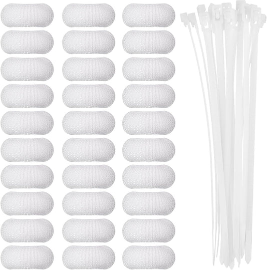 Sumind 30 Pack Nylon Lint Trap Washing Machine Fabric Mesh | Washer Lint Catcher, 30 Pack Cable Ties, Mesh Filters Debris Buildup, Secure Installation with Ties, Laundry Necessities