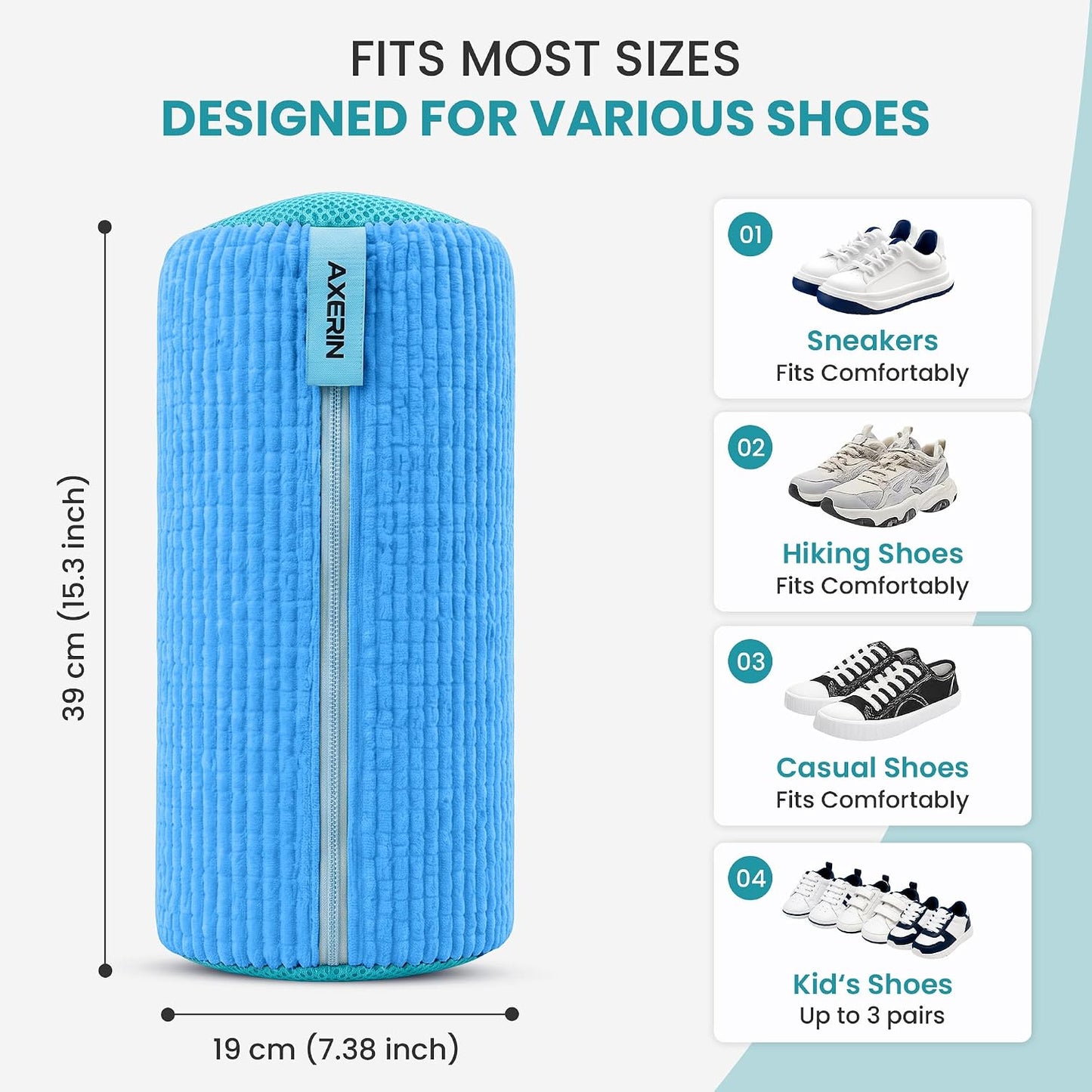 Shoe Washing Machine Bag for Washer and Dryer – 2pc Reusable Shoe Cleaning Bag for Sneakers & Tennis Shoes