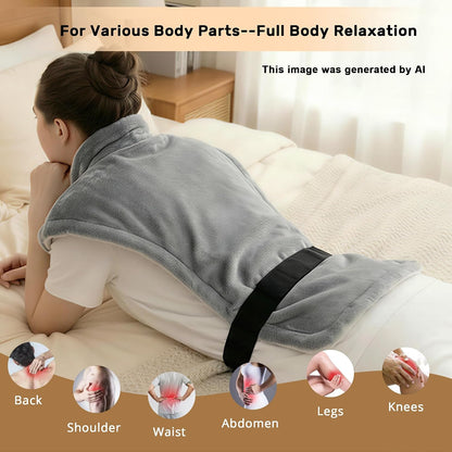 Heating Pad for Back Neck, and Shoulder, 38" x 26" Extra Large Electric Heated Wrap for Back Pain Relief, 3 Heat Settings, 11 ft Long Cord, Auto Shut Off King Size Hot Heated Pad