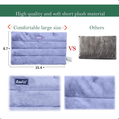 Romfox Microwavable Heating Pad for Pain Relief, Moist Heat for Cramps, Muscles, Joints, Back, Neck and Shoulders, Heat Compress Pillow, for Both Hot and Cold Therapy (Purple - Lavender Scented)