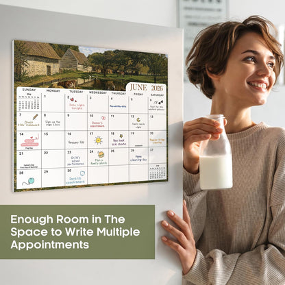 2026-2027 Magnetic Calendar for Refrigerator, Apr 2026-Dec 2027 | 21-Month Fridge Calendar 2026-2027 for Home Planning, Scheduling and Easy Organization, Greenery