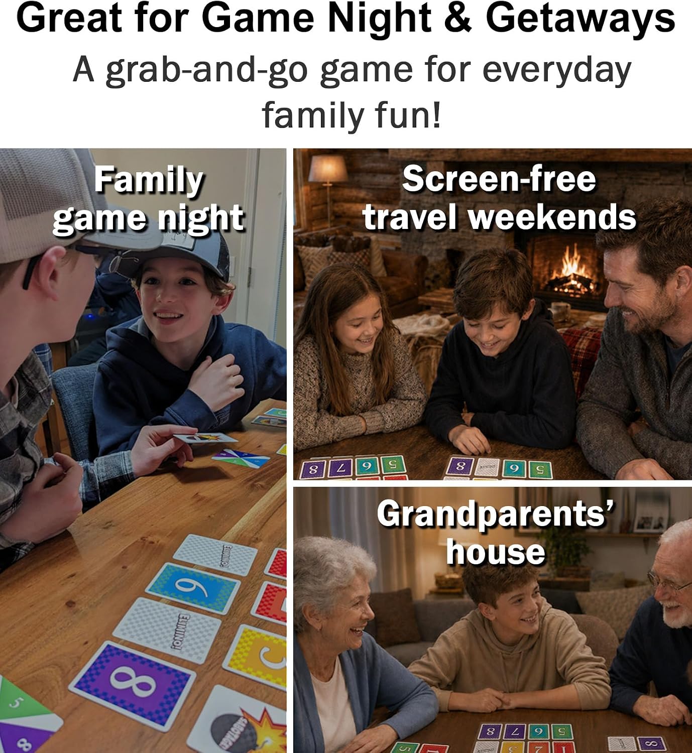 Elimino Family Card Game – Fast, Easy to Learn Card Game for Kids, Adults & Grandparents | Ages 7+, 2–5 Players | Family Game Night Gift