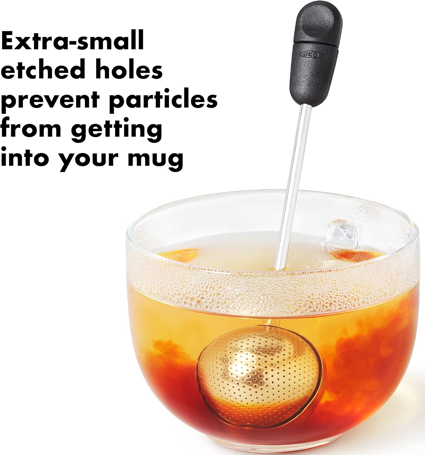 OXO Brew Twisting Ball Tea Infuser - Fine Mesh, Stainless Steel | Loose Leaf Tea Infuser, Reusable Strainer, Easy-Open Twist Design, Fits Different Sized Mugs, Dishwasher Safe