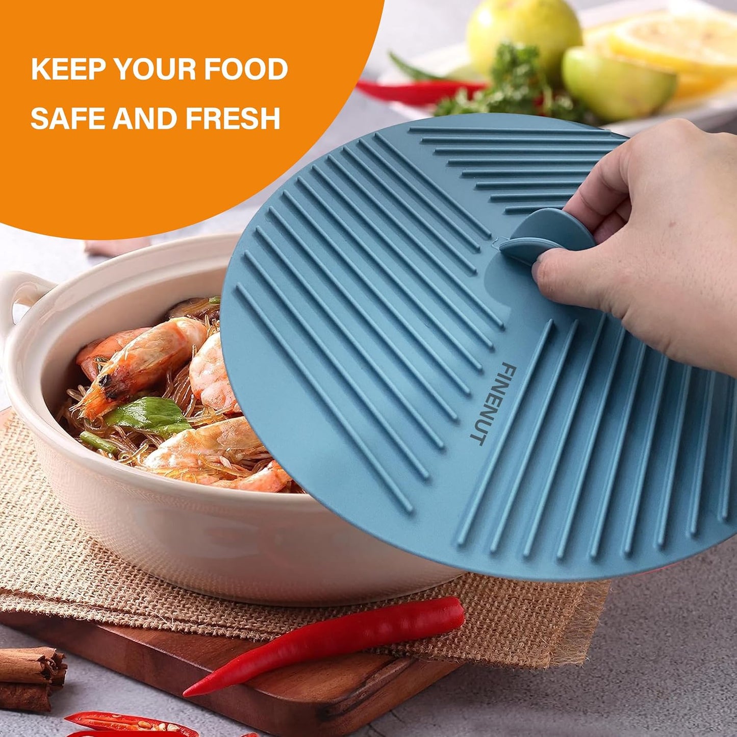 Silicone Lids for Bowls 3 Pack 6/8/10 Inch, Microwave Splatter Cover Food Storage Universal Multi-Use Pot Holders Trivet Mats, Heat Resistant Dishwasher Safe for Pans Plates Cups