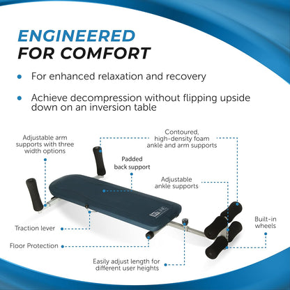 Stamina Products InLine Back Stretch Bench System, Blue Gray | Home Gym Equipment to Decompress Spine and Joints for Inversion Traction Therapy