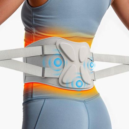 Portable Heating Pad for Back Pain Relief, Birthday Gifts for Men Women, FSA Eligible HSA Lower Back Massager with Heat, Cordless Wearable Brace with Extension Strap & Rechargeable Built-in Battery