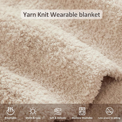 WDCOZY Wearable Blanket Hoodie Poncho Throw Comfy Soft Warm Cape Shawl Cozy Cloak Wrap Hooded with Sleeves For Women Adults