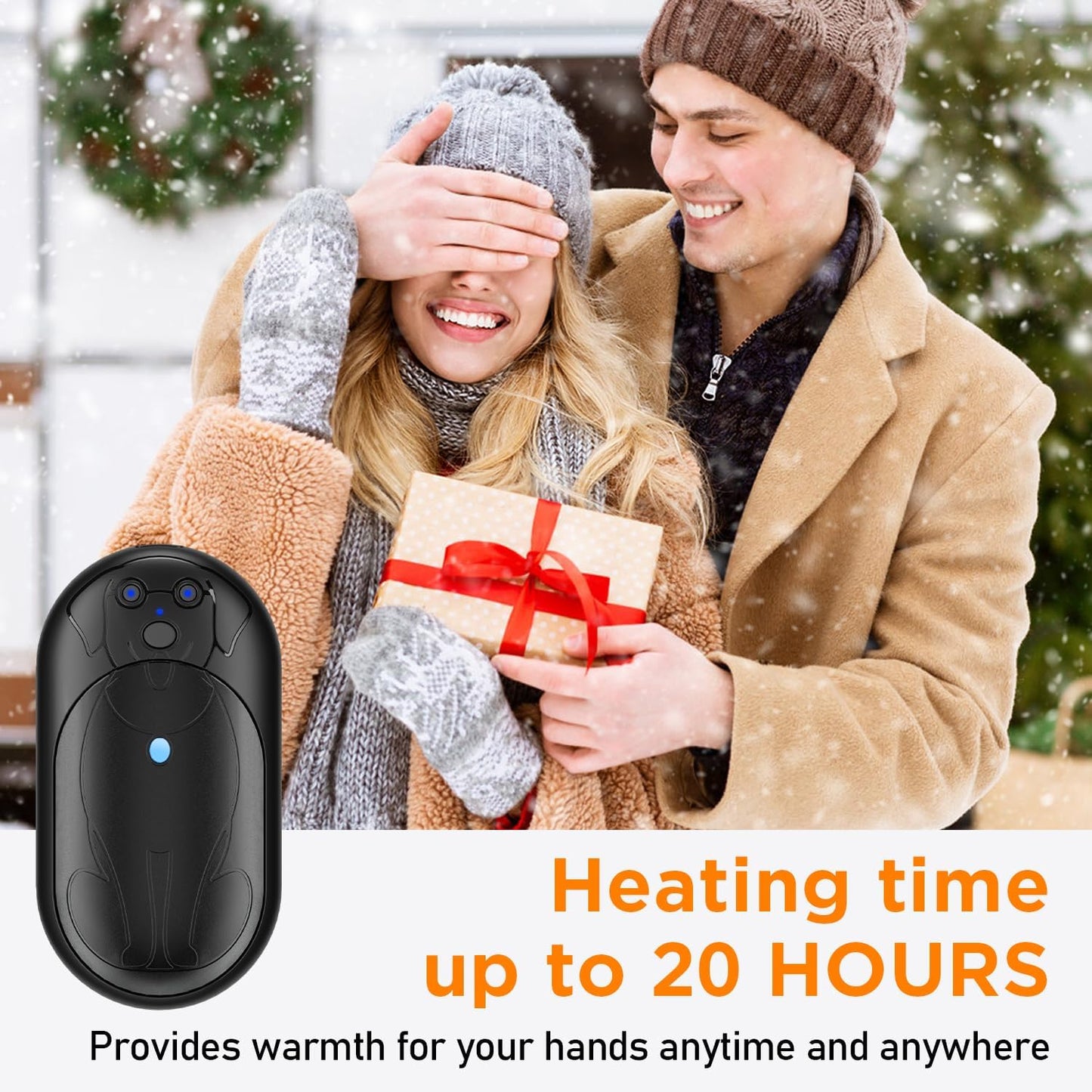AI Hand Warmers Rechargeable 2 Pack, 6000mAh Electric Pocket Heater with 20H Heating, 3 Levels, Snap-On 2-in-1 Design, Winter Gift for Men & Women, Hiking, Hunting, Outdoor
