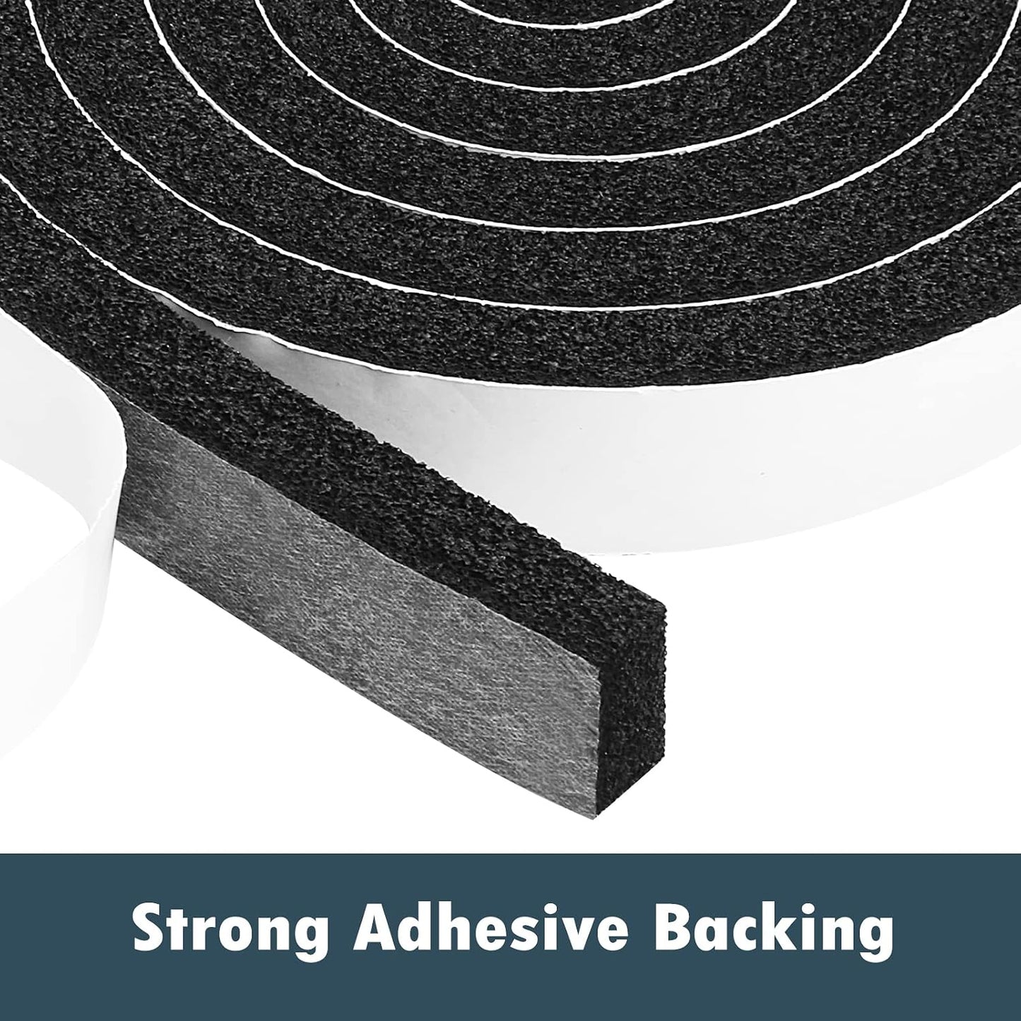 2 Rolls Foam Seal Tape for Door Window Insulation, Soundproof and Shockproof Foam Adhensive Strip, 3/8" Wx3/16 T Single Sided Foam Tape, Cold Air and Draft Closed Cell Seal Strip,Total 32FT