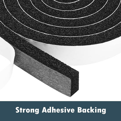 2 Rolls Foam Seal Tape for Door Window Insulation, Soundproof and Shockproof Foam Adhensive Strip, 3/8" Wx3/16 T Single Sided Foam Tape, Cold Air and Draft Closed Cell Seal Strip,Total 32FT