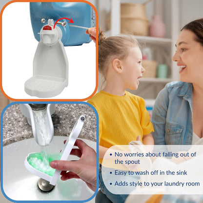 Detergent Cup Holder Set of 2, Besuerte Tidy Cup Laundry Detergent Drip Catcher Leak for Laundry Room Durable- No-Fall, No Drips or Spills【Grey】