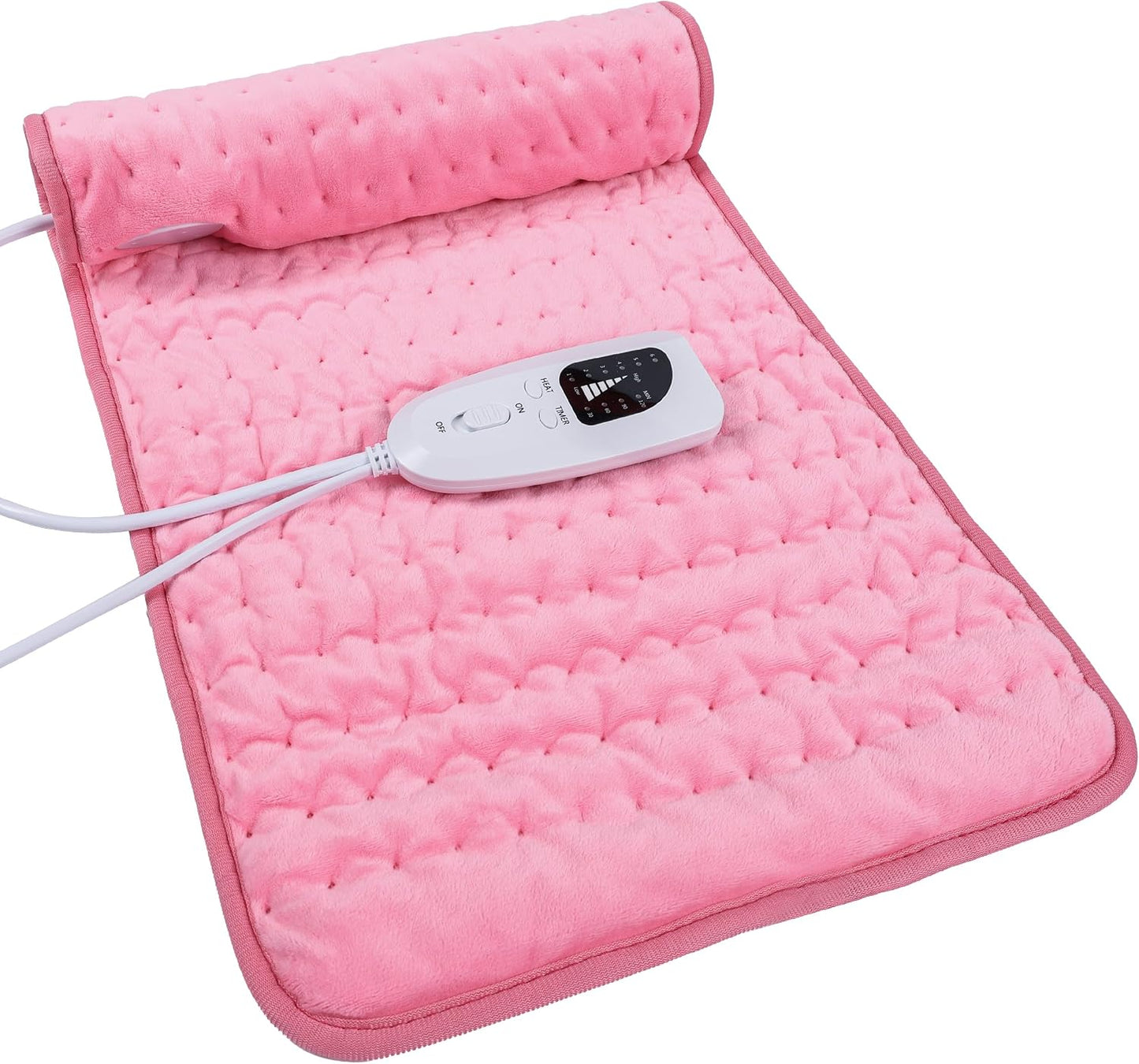 Heating Pad Electric Heat Pad, Hot Heated Pad,Multiple Temp and Timer Settings,Suitable for Shoulders, Neck, arms, Abdomen, Back, Legs, etc. (Gray Green, 24"X12")