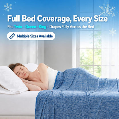 Cooling Blanket Queen Size for Hot Sleepers, Q-Max >0.4, 90 x 90 Inch, Grey