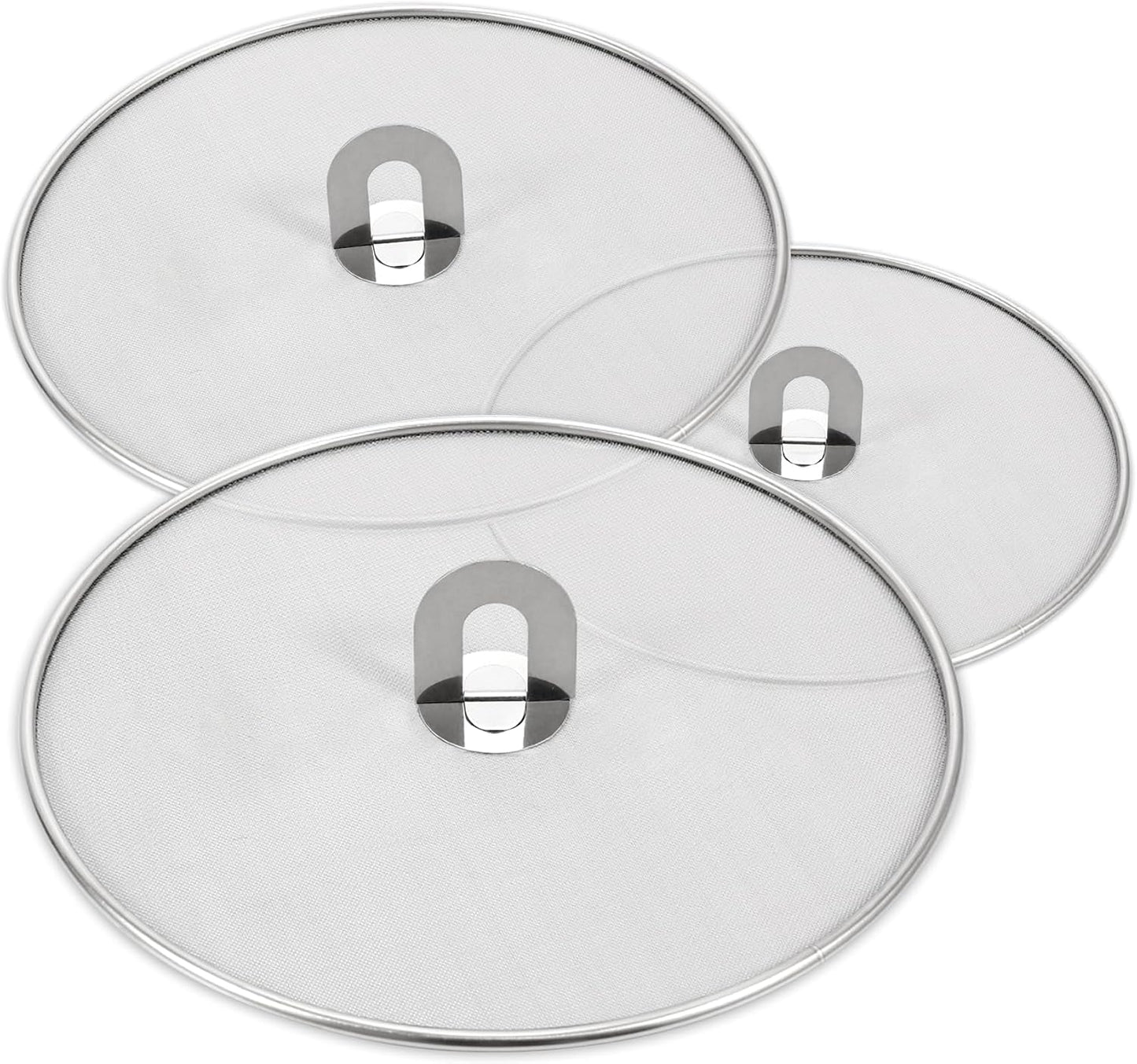 Splatter Screen for Kitchen, Stainless Steel Fine Mesh Splatter Screen for Frying Pan, 10, 11.5, 13 Inch Grease Splatter Guard with Fold Flat Knob