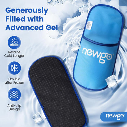 NEWGO Foot Ice Pack Slippers for Plantar Fasciitis and Neuropathy, HSA or FSA Eligible 2 Pack Gel Ice Slippers Hot Cold Pack for Bunion Surgery Pain Relief, Burning Feet | Hot/cold Therapy for Neuropathy, Reusable and Soothing Relief, Bunion Surgery