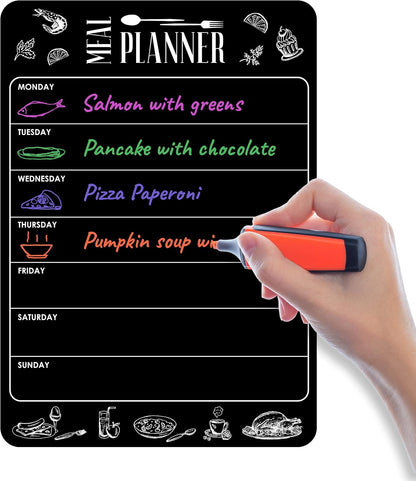 Dry Erase Menu Board for Fridge A4-8.5 x 12 in Weekly Meal Planner Dry Erase Board Magnetic Meal Planner for Refrigerator Dry Erase Dinner Menu Board for Kitchen Magnetic Dinner Menu for Fridge