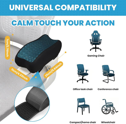 Memory Foam Armrest Pads, Pressure Relief Elbow Cushion, Non-Slip Hook & Loop Straps for Office, Gaming Chair & Wheelchair, Machine Washable, 2-Pack