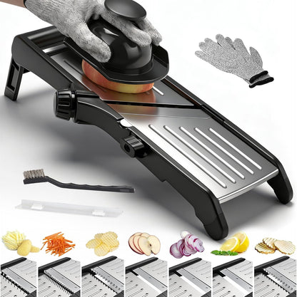 -BINGBING- Mandoline Slicer for Kitchen, 7-in-1 Adjustable Vegetable Slicer