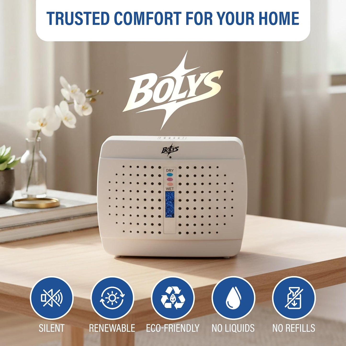 Mini Dehumidifier for Small Spaces – Rechargeable Silica Gel Dehumidifier – Reusable Moisture Absorber for Closet, Wardrobe, Drawer, Car, RV & Storage – Cordless Use After Charging