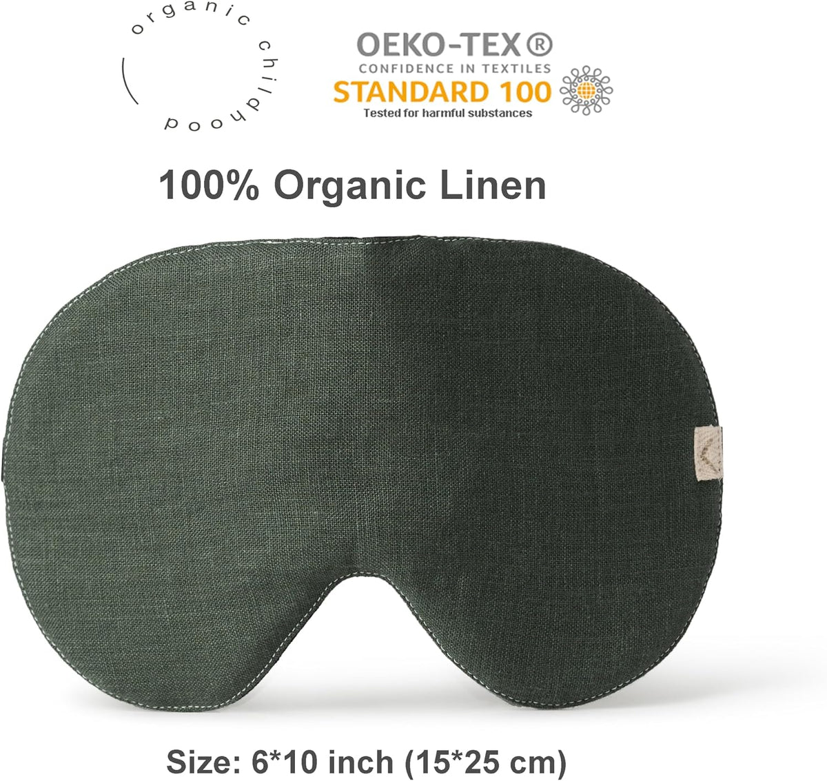 2-Pack Linen Eye Sleep Mask, Organic Blackout, Oversize Shape Cover