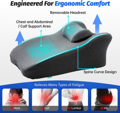 Memory Foam 27 Degree Wedge Pillow, Reading Sofa Back Support Lumbar Pillow for Couch & Bed, for Couples, for Sitting Up in Bed, Acid Reflux & Back Discomfort Relief, Removable Washable Cover, Gray