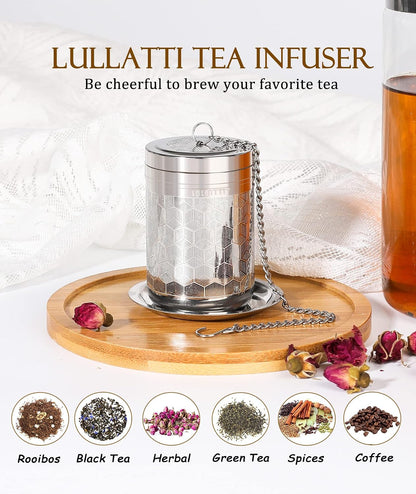 2 Pack 304 Steel Fine Mesh Tea Infusers for Loose Leaf Tea | Versatile for tea, spices & seasonings, fine mesh traps sediment, dishwasher-safe