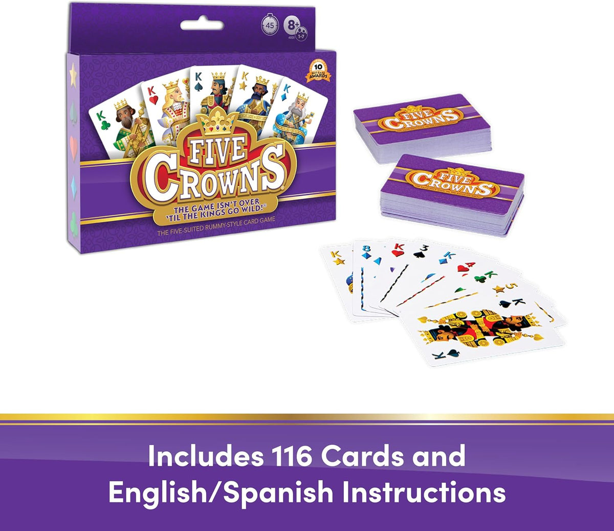 Five Crowns Rummy Style Card Game for Kids and Adults, Family Game Night