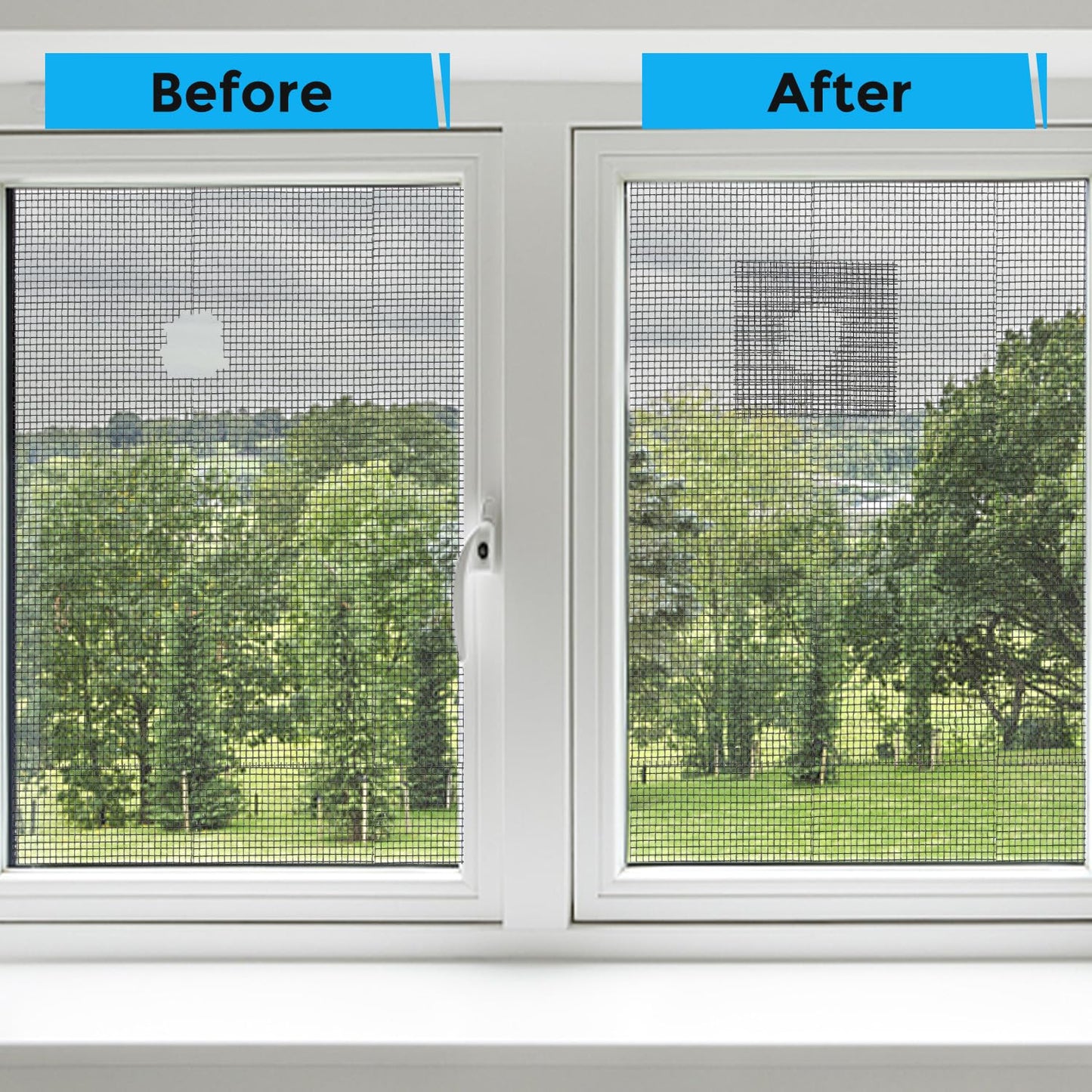 Secopad 2" x 180" (15FT) Screen Repair Tape, Screen Repair Kit, Black | Window Screen Patch, Quick Repair, Strong Adhesive, Easy to Use, For Mesh Window & Door, Cuttable Fiberglass, No Tools Needed