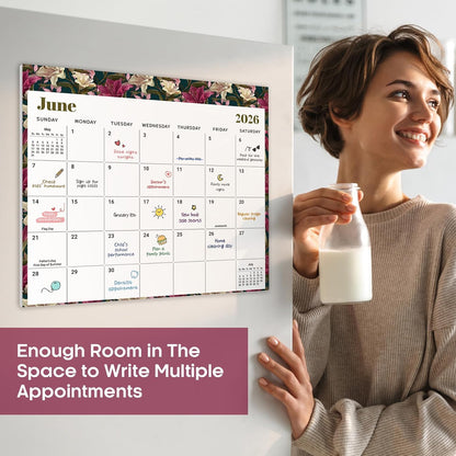 2026-2027 Magnetic Calendar for Refrigerator, Apr 2026-Dec 2027 | 21-Month Fridge Calendar 2026-2027 for Home Planning, Scheduling and Easy Organization, Greenery