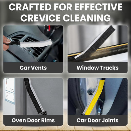 Crevice Cleaning Brush Set – 3Pcs Hard Bristle Cleaning Tools for Grout, Tile Floors, Gaps & Narrow Spaces – Small Grout Scrub Brush for Cleaning Bathroom, Shower, Window Tracks, Kitchen | Grout Scrub Brush for Tile Floors, Bathroom, Shower, Window