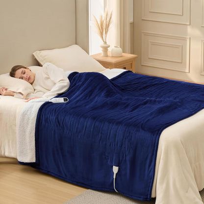 Bedsure Heated Blanket Throw Blanket with Preheat Function - Fast Heating Electric Blanket, Soft Flannel Throw with 6 Time Settings(Up to 10H), 6 Heating Settings, Gifts for Grandma (50"x60", Grey)